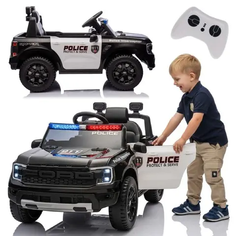 Voiture Electrique pour enfants - 3 à 6 ans - 12V 4.5Ah - lecteur MP3 - télécommande - Police