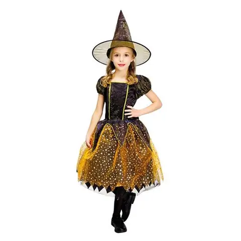 déguisement sorcière orange fille - 5/6 ans - orange - ptitclown 88386