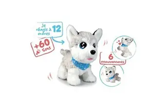SILVERTORN Peluche Chi Chi Love Husky interactif - 30cm - 12 commandes vocales - dès 4 ans