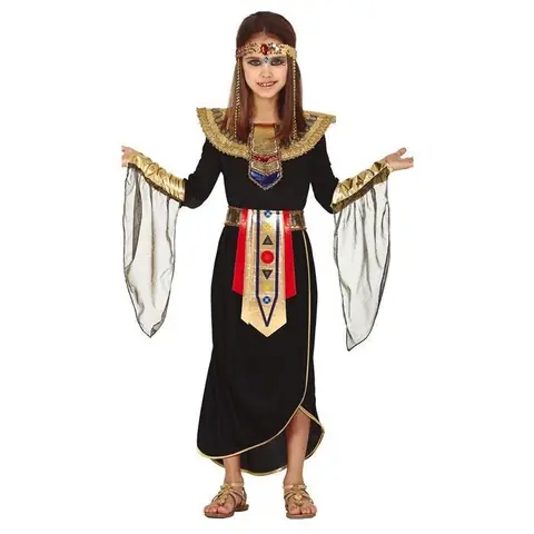 Déguisement - Princesse égyptienne - Noir - 5-6 ans - Ensemble collerette robe ceinture bandeau