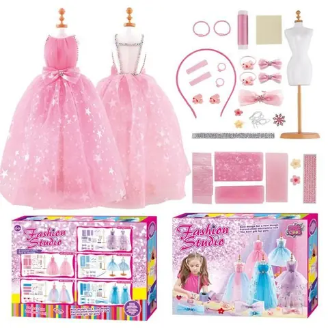 Kit de création de mode - AZWIX - Mannequins - Tissus et accessoires - Pour filles à partir de 8 ans