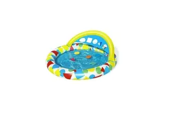 Bestway Piscine pataugeoire gonflable avec jeu d'adresse auvent Splash & Learn 120x117x46cm