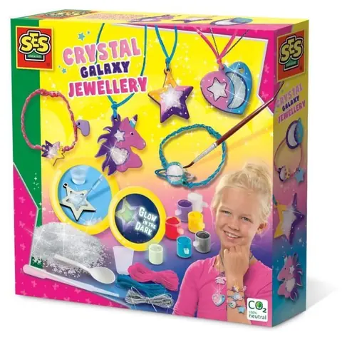 Bijoux à cristaux pour enfant - Galaxie - Jaune et multicolore - Pour fille à partir de 6 ans