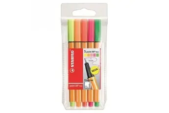Stabilo pochette de 5 mini feutres point 88 mini fluo - couleurs assorties