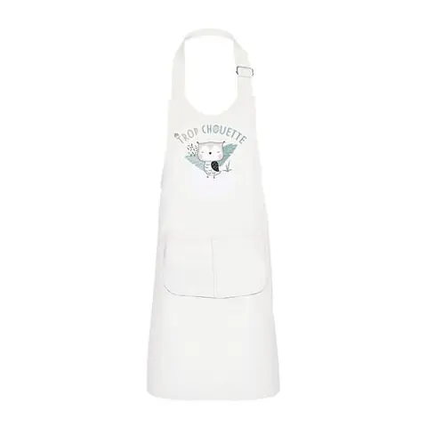 Fabulous Tablier Cuisine Enfant 2 Poches Blanc Trop Chouette - Haut de gamme