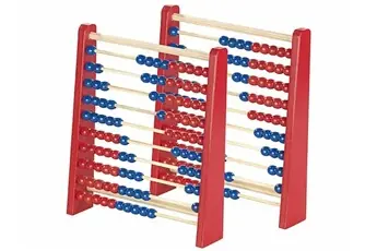 : 2 bouliers en bois bleu et rouge à 100 boules