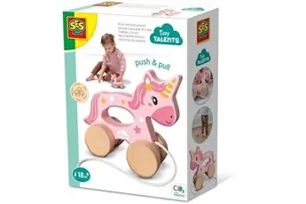 Licorne en bois 2 en 1  A pousser et a tirer   Licorne   a pousser ou a tirer