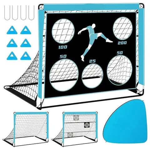 But de football - 3 modes - Pliable - Avec 6 cibles et sac de transport - 120x90x90 cm - Pour lintérieur lextérieur la prairie