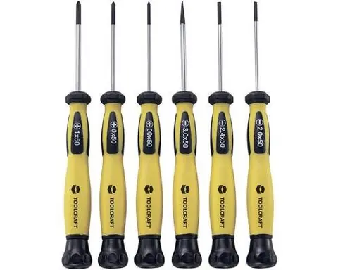 Jeu de tournevis TOOLCRAFT pour lélectronique et la mécanique de précision, antistatique (ESD) 6 pièces