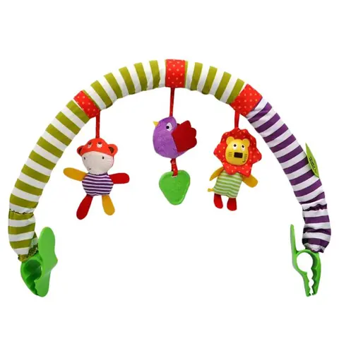 Arche de jeu de voyage pour bébé avec animaux de dessin animé poussette berceau landau barre dactivités jouet en peluche