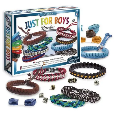 Kit creatif bijoux - SENTOSPHERE - Just for Boys - Fabrication de bijoux pour garçons - Améliorer sa dextérité - Dès 8 ans