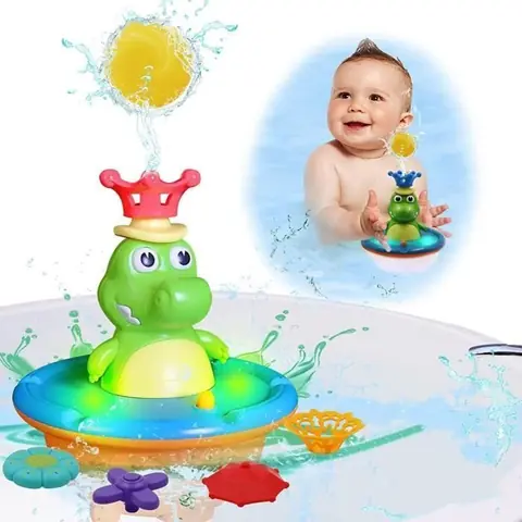 Jouet de Bain - Crocodile - Lumineux - Non toxique - Durable - 5 Styles de Pulvrisation