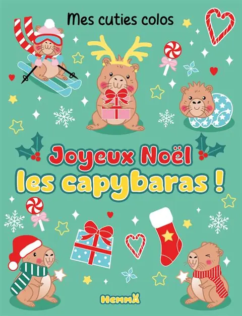 Mes cuties colos - Joyeux Noël les capybaras ! - Suzanne Washington - Hemma - broché - Document jeunesse