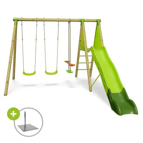 Station de jeux bois 230 m Topwood YAKI VERT - 6 enfants