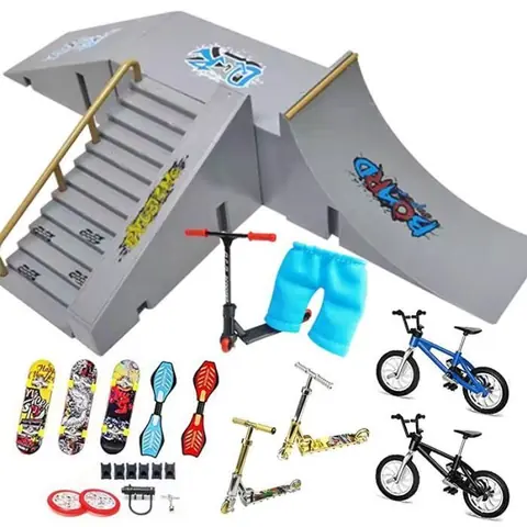 Finger scooter deux roues Mini planches à roulettes rampe ensembles doigt BMX bout doigts vélos touche Skate Deck nouveauté jouets