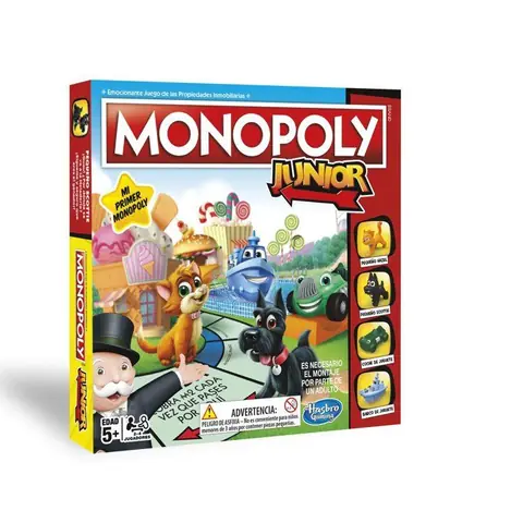 Jeu de societe - jeu de plateau Monopoly - A6984PT4 - Junior Hasbro - version espagnole