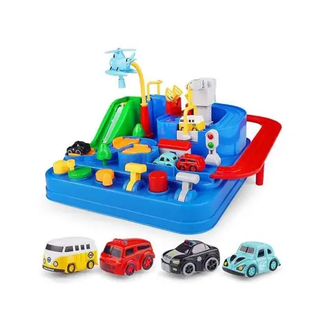 Circuit Voiture Enfant - Tricky Bille - 3 Mini Voitures - Jeux Éducatifs - 8 Défis Différents
