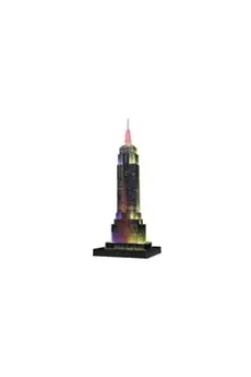 Puzzle 3D Empire State Building illuminé - Ravensburger - Monument 216 pièces - sans colle - avec LEDS couleur - Dès 10 ans
