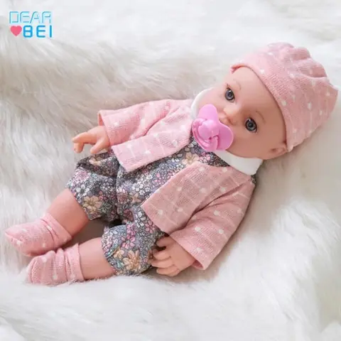 Poupons -Poupon Poupée bébé fille intéractive   enfants Mignonne Jouet playmate 30 cm-A2