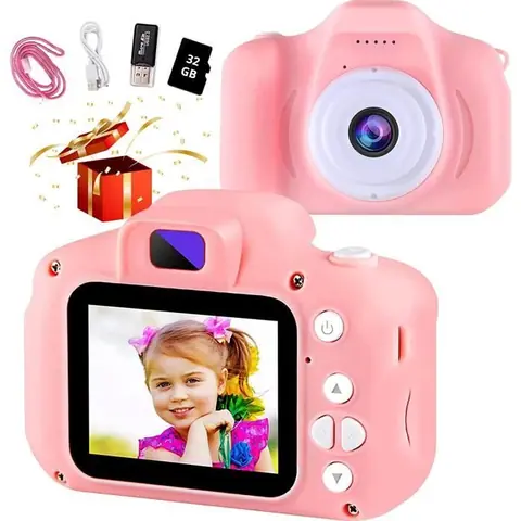 Appareil Photo Enfant - JKEVOW - Jkevow 1080P HD Appareil Pgoto Enfant avec 32GB SD Carte - Rose - Fille - Pile