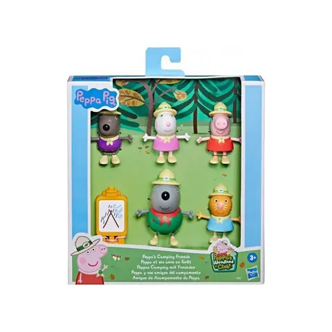 Coffret Peppa Pig : Peinture en Foret - 5 figurines + 1 Accessoire - Set Jouet enfant Peppa Le Cochon + carte Offerte