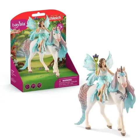 Figurine Fée Eyela avec licorne de princesse Coffret princesse volante avec figurine licorne et baguette magique Schleich 70569 Ba