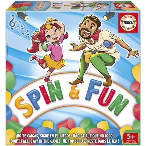 Spin & Fun - Jeu d’équilibre - EDUCA - Teste l’agilité et l’équilibre - 2 à 4 joueurs - Dès 5 ans