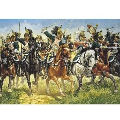 Jouet - ITALERI - Dragons Français - 17 Figurines avec chevaux non peintes - Enfant - Garçon