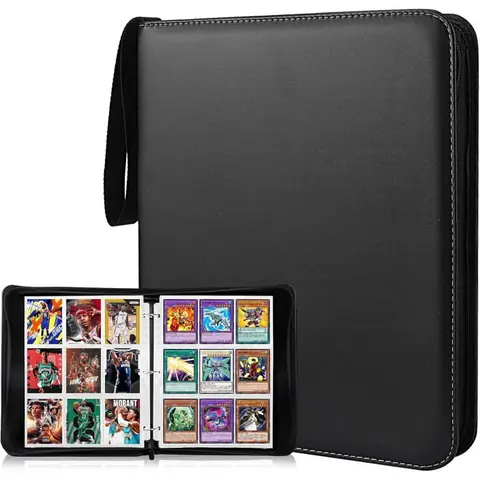 900 Pochette Carte 50 Pages Porte Carte à Collectionner Album de Cartes à Collectionner avec Fermeture ZippéeJeux de Cartes