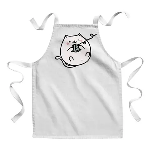 Fabulous Tablier Enfant Cuisine Chat Pusheen Pelotte de Laine Dessin Kawai - Qualité Premium 100% Coton