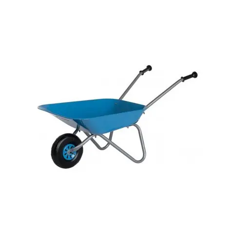 Brouette en metal Enfant Bleue / Grise - Benne 25Kg max 80x38x41cm - Accessoire Outil Jardin - Des 25 ans -