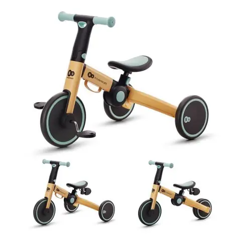 Tricycle à Pédales 3 en 1 Kinderkraft 4TRIKE Vélo Trotteur Draisienne Pliable Léger Cadre Aluminium 12 Mois à 5 Ans Miel