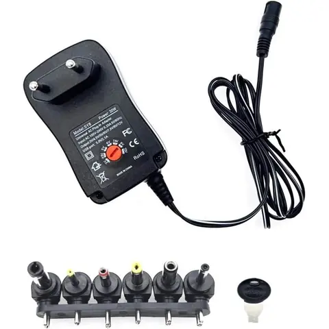 3 V 45 V 5 V 6 V 75 V 9 V 12 V Tension De Sortie Réglable 30 W Adaptateur Ca Avec 6 Embouts Adaptateur Chargeur Universel
