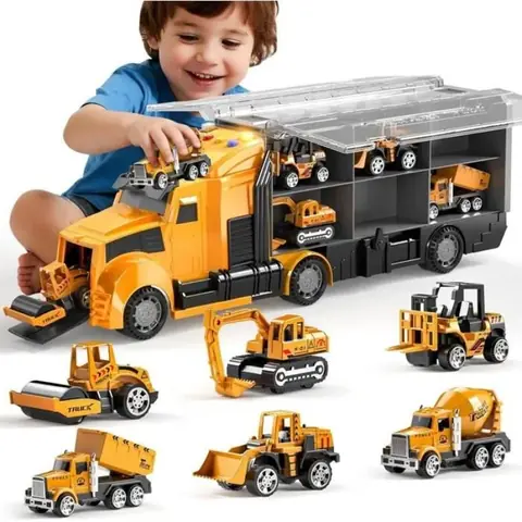 Jouet Camion de Transport - Véhicules Construction - Circuit Voiture Enfant Jouet 3 4 5 6 7 8 ANS - Cadeau Garçon multicolor CAMION