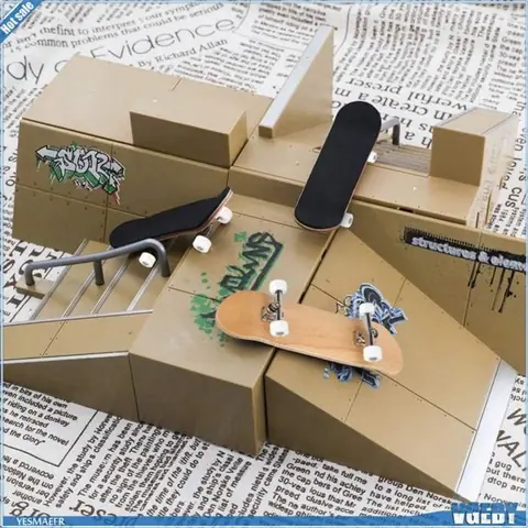VGEBY Jouet dassemblage de bricolage de planche à roulettes à doigts Mini touche professionnelle jeux casse-tete Bleu foncé
