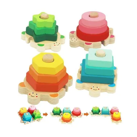 Jouet Enfant Jouets en Bois 1 2 3 AnsJouet Enfants Bebe Jeux Educatif Géométriques Forme Stack Tri et Motricité Enfants Garçonwj