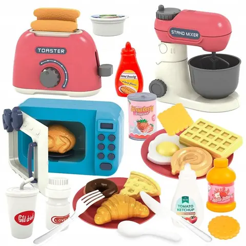Ensemble de cuisine jouet - KINDERPLAY - KP4190 - Micro-ondes - Grille-pain - Mixeur