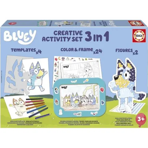 Set créatif - EDUCA - Décoration et modelage des personnages Bluey - 3 activités dès 3 ans