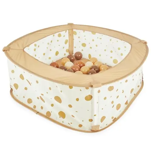 Bieco Piscine a Balle pour Bébé Pop Up Dots  Avec 50 Balles  Piscine a Balle pour Enfant  Piscine a Balle Beige