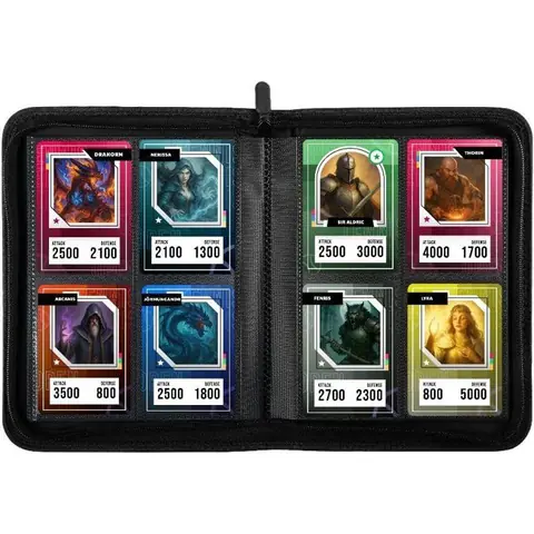 Mini album Premium 160 cartes à collectionner - Konix - 4 pochettes 63 x 88 mm - Magic The Gathering Pokémon Yu-Gi-Oh! - Noir
