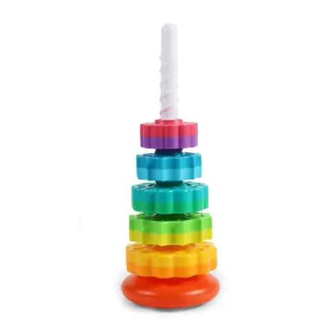 Jouet à Empiler Montessori - Arc-en-Ciel - Compétences Motrices - Cadeaux