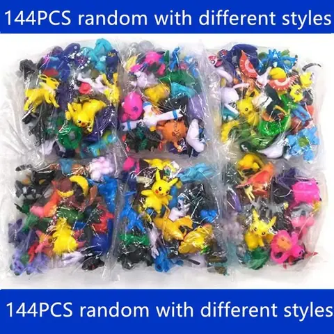 Lot de 144 figurines Pokémon style collection modèles daction Pikachu et autres personnages décoration  idée cadeau pour