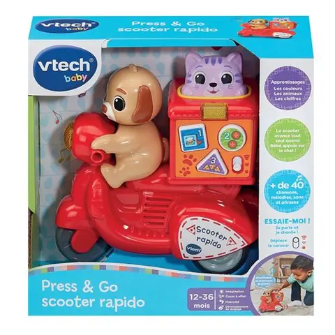 Jouet musical d'éveil Vtech Baby Press & Go Scooter Rapido