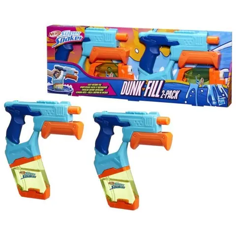 Nerf Dunk-Fill Pack de 2 pistolets à eau réservoirs à remplissage instantané facile jouets deau Super Soaker dès 6 ans