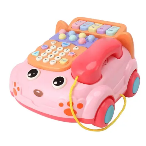 Téléphone pour bébé jouet de dessin animé avec musique et lumière jouet éducatif interactif pour parents et enfants bilingue