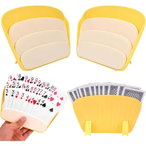 Porte-cartes à jouer (lot de 4) accessoire pour jeu de cartes UNO compatible avec Poker/Dos/Canasta/Bridge/Uno.