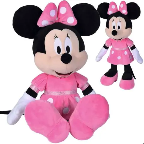 Peluche - Disney - Minnie Mouse - 48 cm - Rose à pois blancs - Douceur extrême