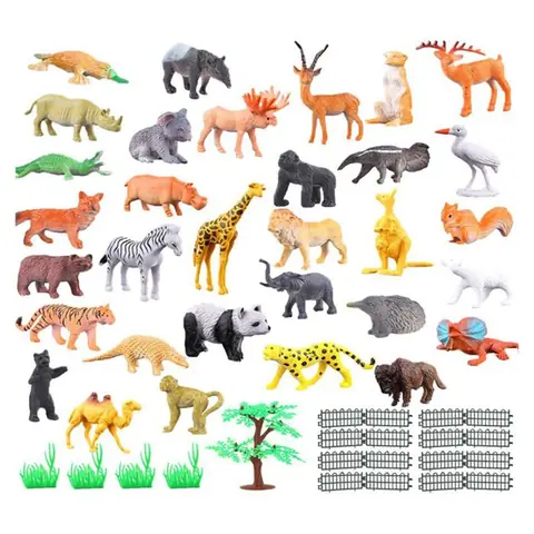 Jouets animaux 3 en 1 animaux de la ferme animaux sauvages de la jungle dinosaures mini figurines danimaux avec étui de transp