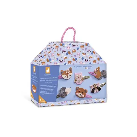 Jeu créatif Janod 6 Barrettes pailletées à créer Pretty Forest
