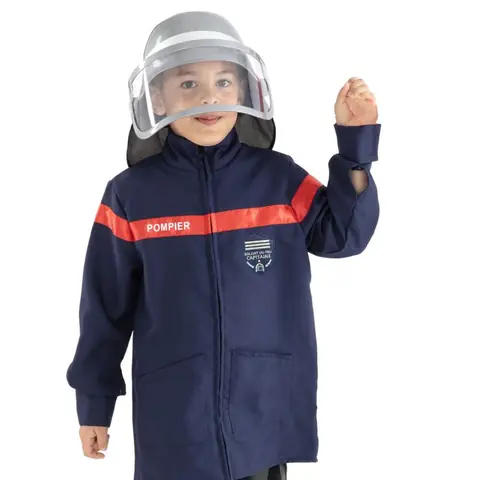 Set pompier veste et casque enfant - Blanc